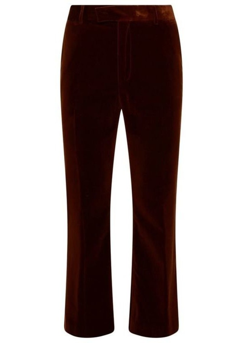 Palm Angels BROWN VELVET TROUSERS