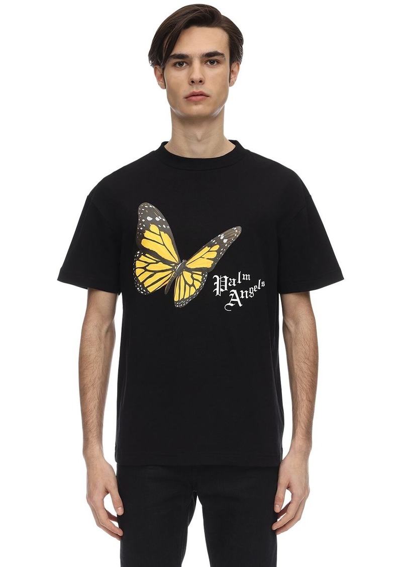 Herren T-Shirt Palm Angel Butterfly Alphabet Cotton Loose Kurzarm Men's T-shirt 