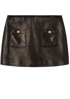 Palm Angels button-detail leather miniskirt
