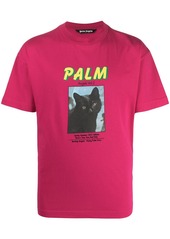 Palm Angels cat-print cotton T-shirt