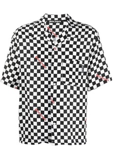 Palm Angels checkerboard-print bowling shirt