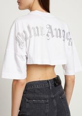 Palm Angels Classic Logo Oversize Cropped T-shirt