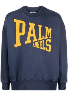 Palm Angels College logo-print cotton sweatshirt