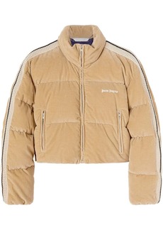 Palm Angels corduroy cropped puffer jacket