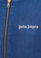 Palm Angels Cotton Chambray Bomber Track Jacket