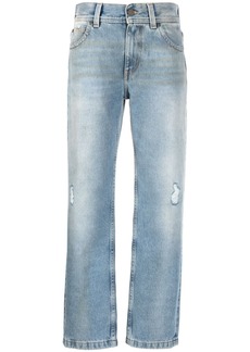 Palm Angels distressed-effect straight-leg jeans