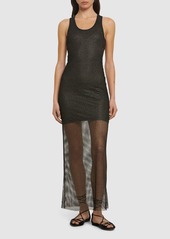 Palm Angels Double Layer Mesh Long Dress
