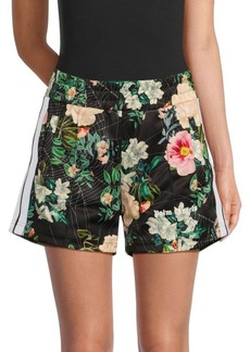 Palm Angels Floral Logo Flat Front Track Shorts