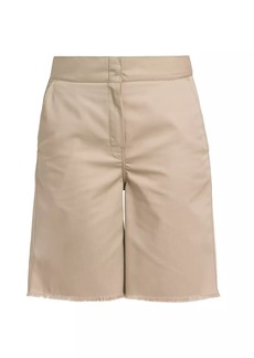 Palm Angels Frayed-Hem Foldover-Waist Bermuda Shorts