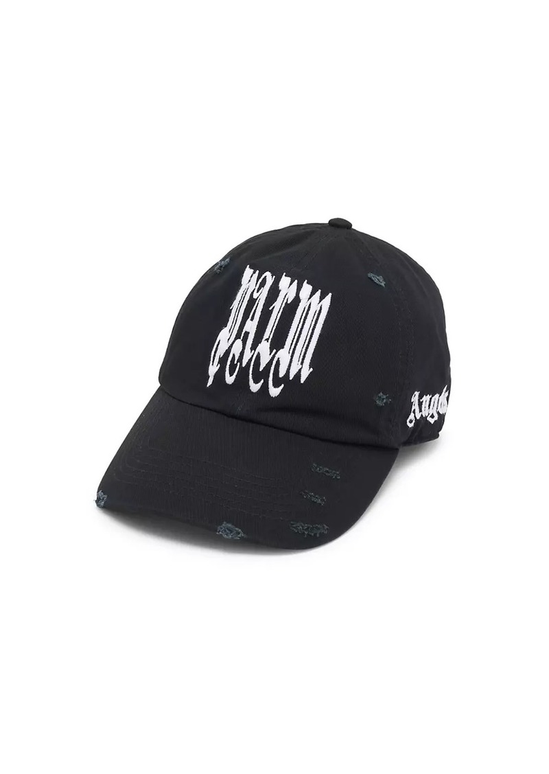 Palm Angels Gothic Logo Denim Baseball Cap