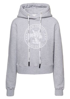 Grey College Hoodie in Cotton Woman Palm Angels