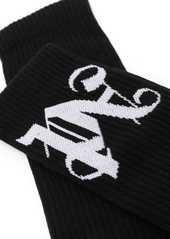 Palm Angels intarsia-logo ribbed socks