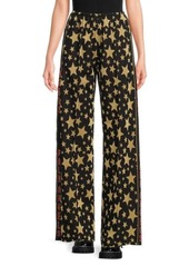 Palm Angels Jacquard Star Wide Leg Pants