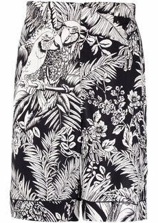 Palm Angels parrot-print track shorts
