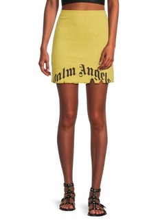 Palm Angels Logo Distressed Mini Skirt