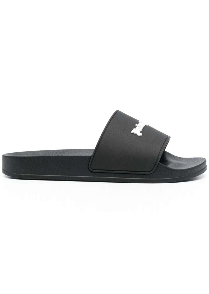 Palm Angels logo-embossed pool slides