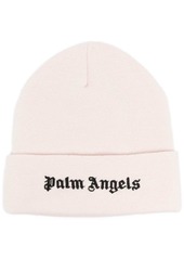 Palm Angels logo-embroidered cotton beanie