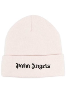 Palm Angels logo-embroidered cotton beanie