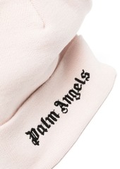 Palm Angels logo-embroidered cotton beanie