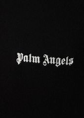 Palm Angels Logo Embroidered Cotton Hoodie