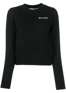 Palm Angels logo-embroidered ribbed-knit jumper