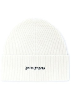 Palm Angels logo-embroidered ribbed beanie