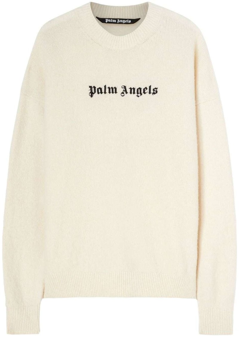 Palm Angels logo-embroidered wool-blend jumper