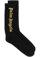 Palm Angels logo-intarsia ankle socks