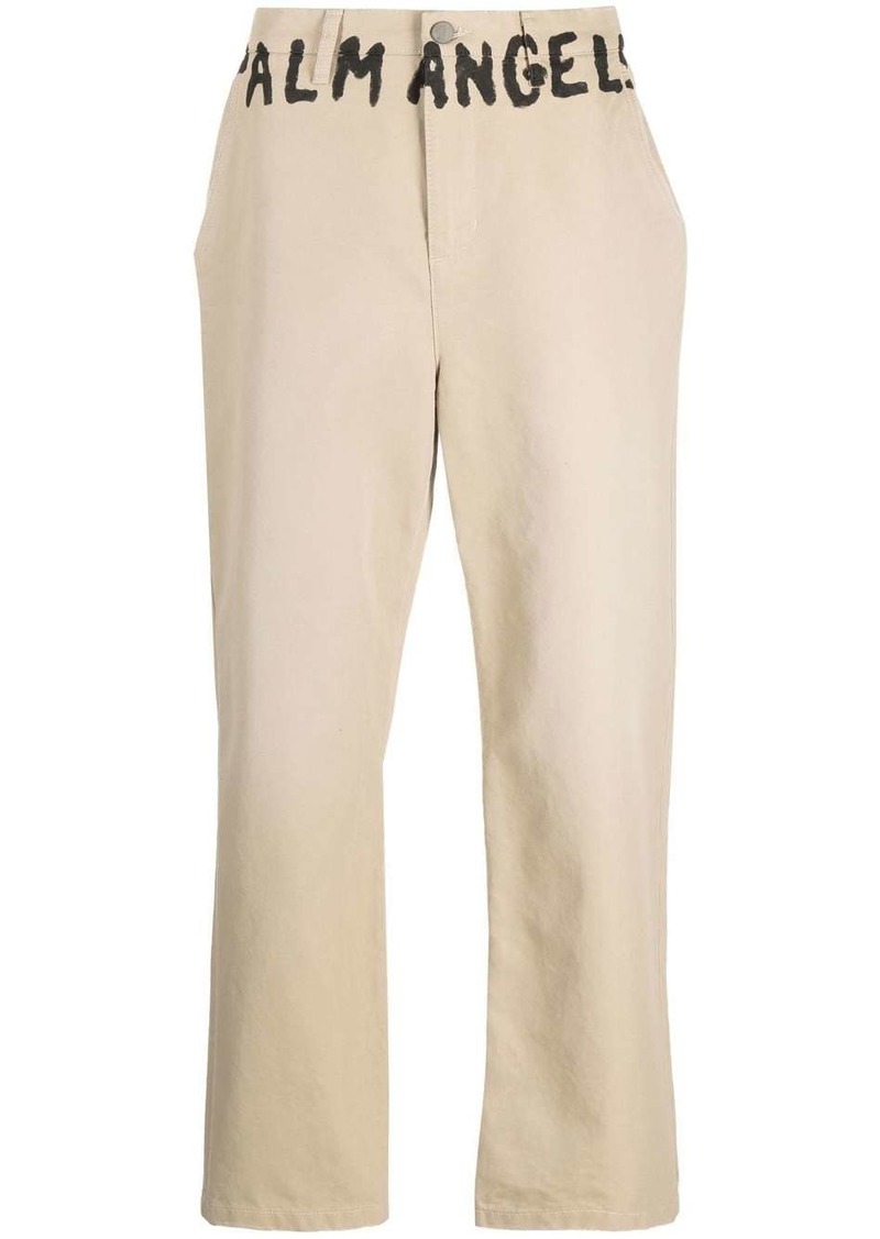 Palm Angels logo-print chino trousers