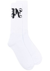Palm Angels logo-print cotton-blend socks
