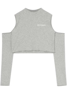 Palm Angels logo-print cut-out cropped top