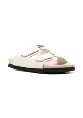 Palm Angels logo-print leather flat sandals