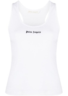 Palm Angels logo-print ribbed tank top