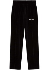 Palm Angels logo-print velvet track pants