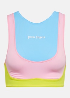 Palm Angels Logo printed sports bra
