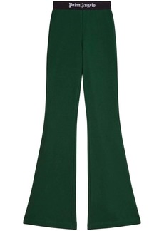 Palm Angels logo-tape cotton flared trousers