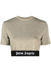 Palm Angels logo-tape cropped T-shirt