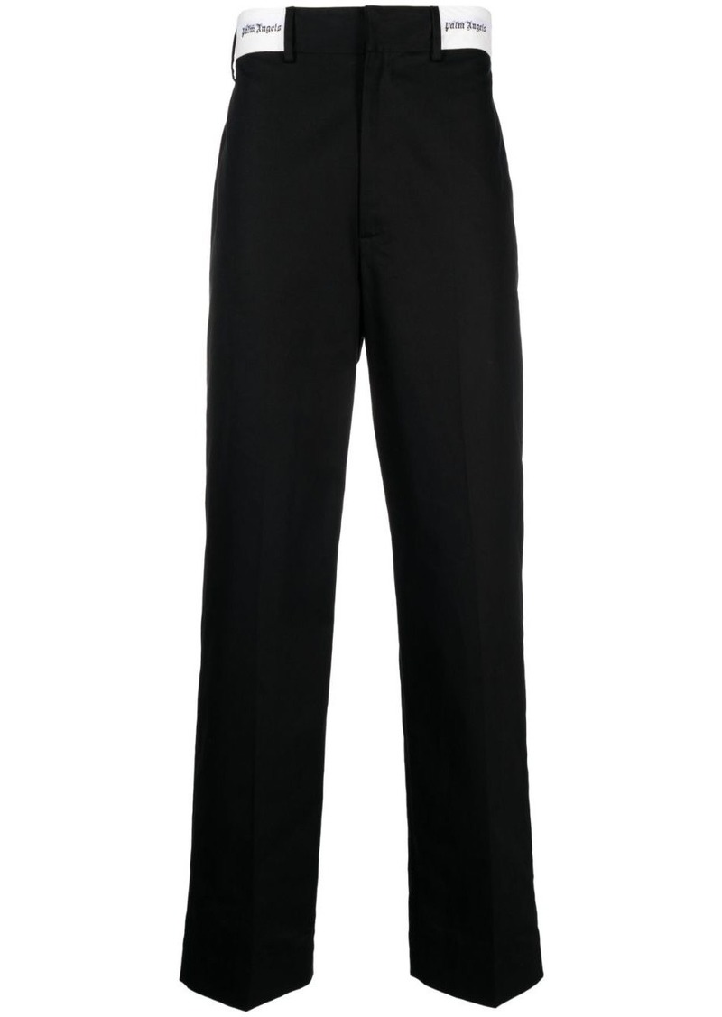 Palm Angels logo-waistband chino trousers