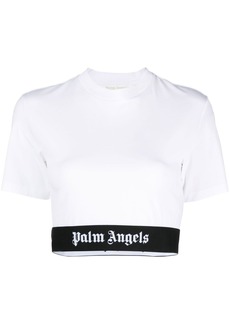 Palm Angels logo-underband cropped T-shirt