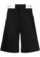 Palm Angels logo-waistband tailored shorts
