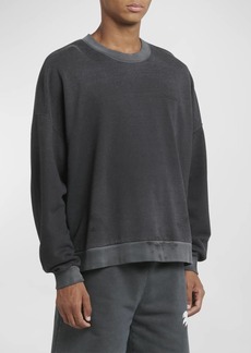 Palm Angels Men's Linen-Blend Relaxed Sweatshirt