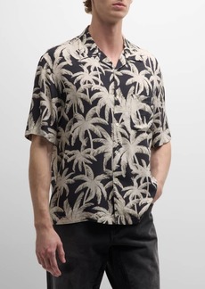 Palm Angels Men's Palm-Print Camp Shirt