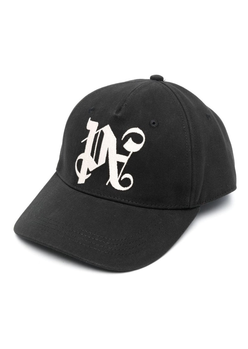 Palm Angels monogram-embroidered cotton cap