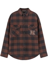 Palm Angels monogram-print checked shirt