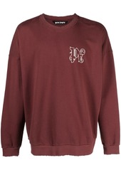 Palm Angels PA Monogram-embroidered cotton sweatshirt