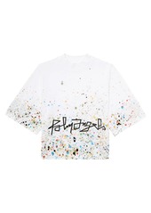 Palm Angels Paint-Splatter Boxy Cotton T-Shirt