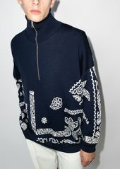 Palm Angels paisley-intarsia jumper