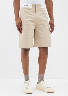 Palm Angels - Sartorial Cotton-canvas Shorts - Mens - Beige Multi