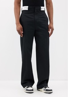 Palm Angels - Sartorial Cotton-canvas Trousers - Mens - Black Multi
