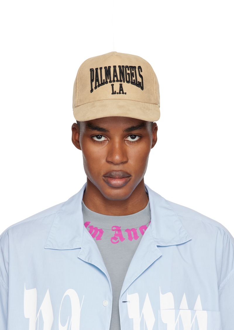 Palm Angels Beige College Corduroy Baseball Cap